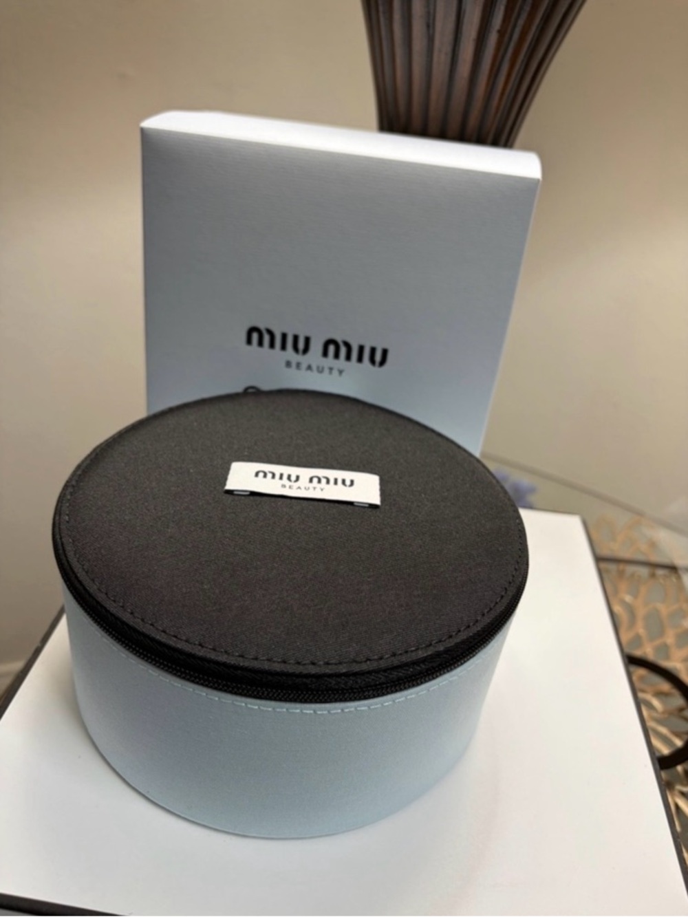 Miu Miu Black and blue Round Accessories Case